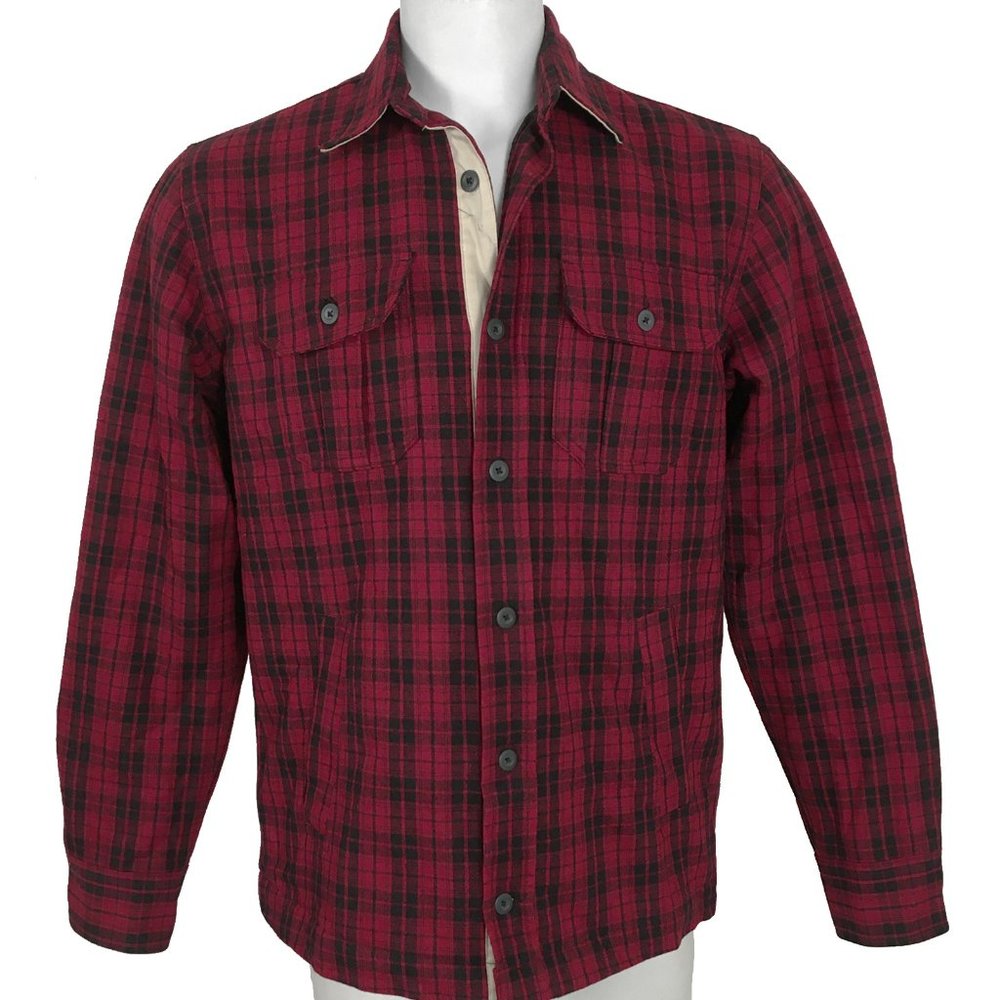 NEW Vintage Tommy Hilfiger Buffalo Plaid Shirt Jacket! Red & Black Insulated